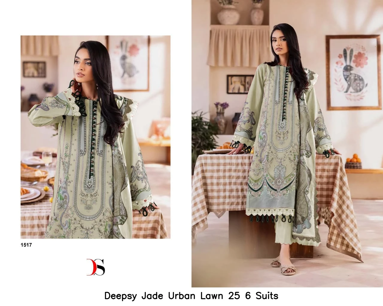 Deepsy Jade Urban Lawn 25 6 Suits - Chiffon Dupatta 5