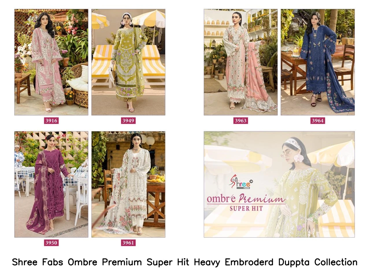 Shree Fabs Ombre Premium Super Hit Heavy Embroderd Duppta Collection 7