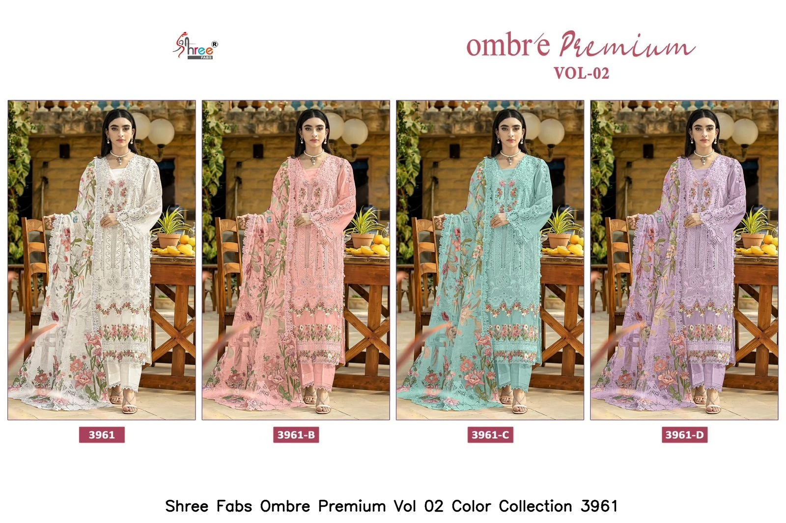 Shree Fabs Ombre Premium Vol 02 Color Collection 3961 5