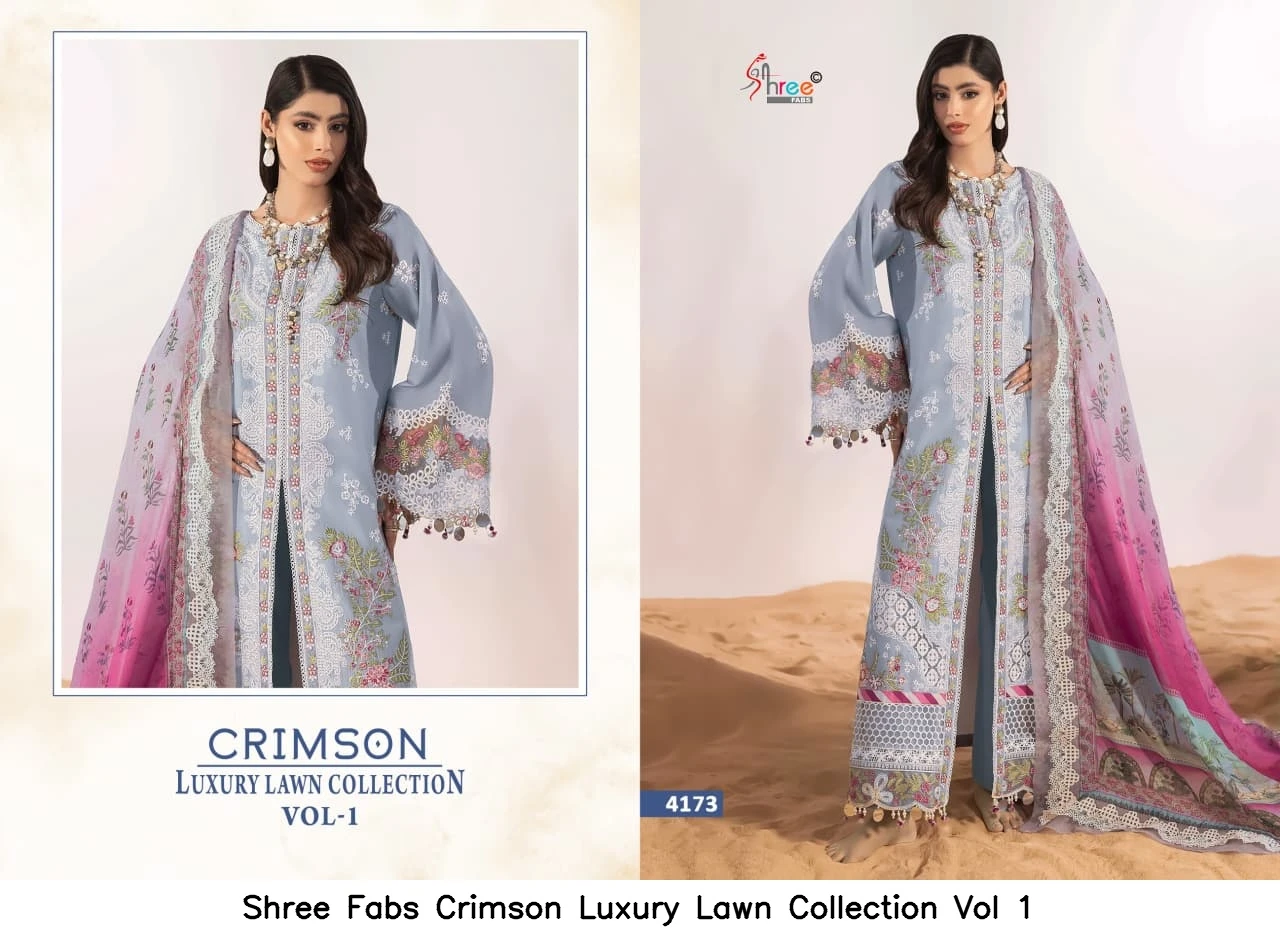 Shree Fabs Crimson Luxury Lawn Collection Vol 1 - Chiffon Dupatta 3