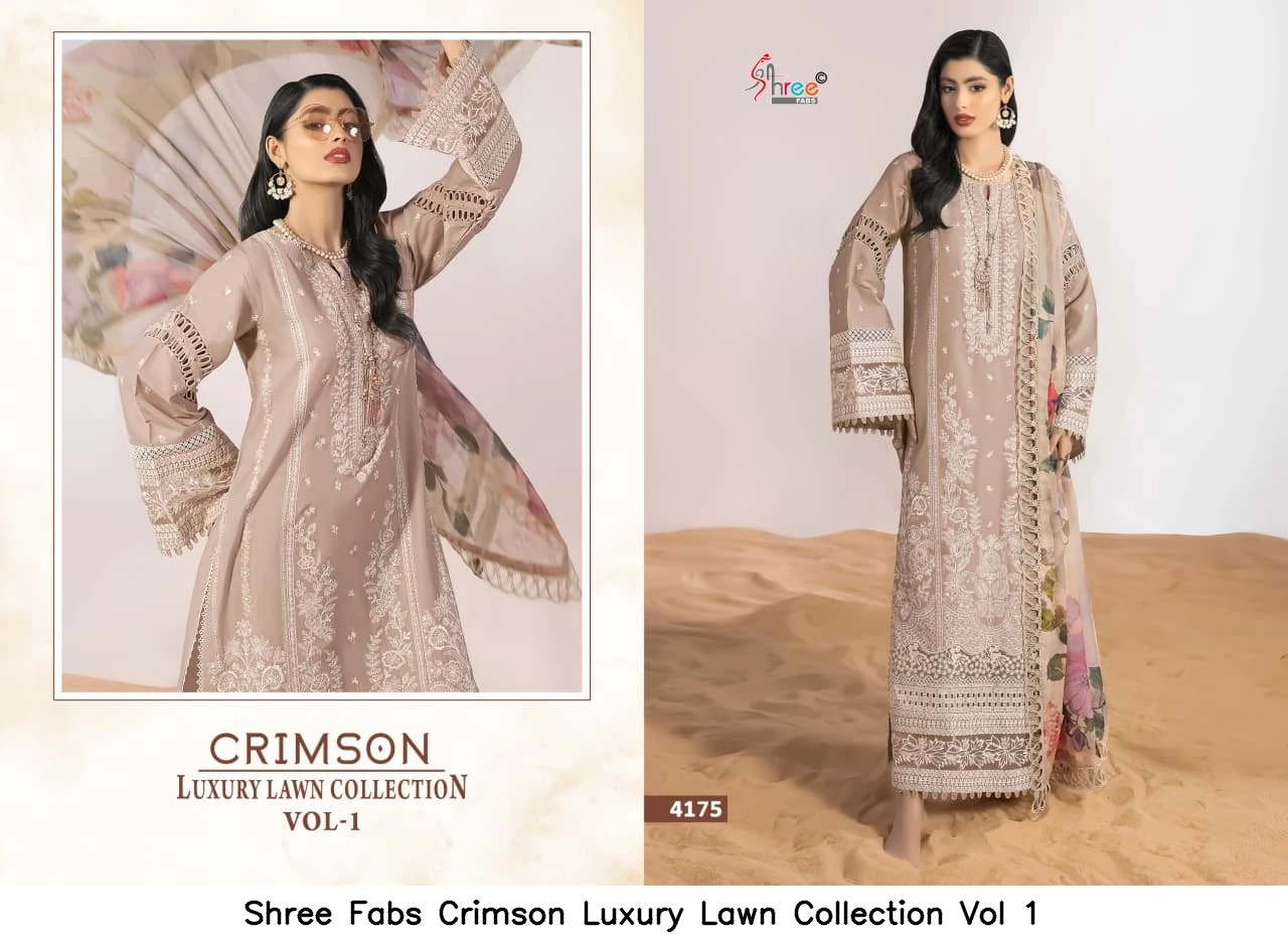 Shree Fabs Crimson Luxury Lawn Collection Vol 1 - Chiffon Dupatta 4
