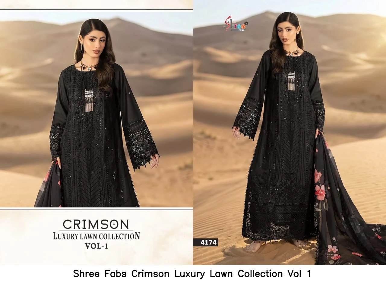Shree Fabs Crimson Luxury Lawn Collection Vol 1 - Chiffon Dupatta 6
