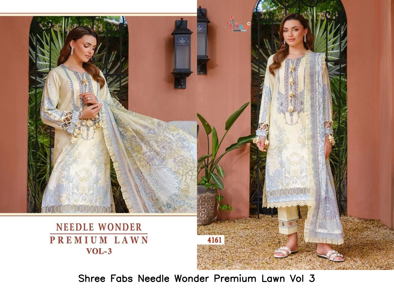Shree Fabs Needle Wonder Premium Lawn Vol 3 - Chiffon Dupatta 8