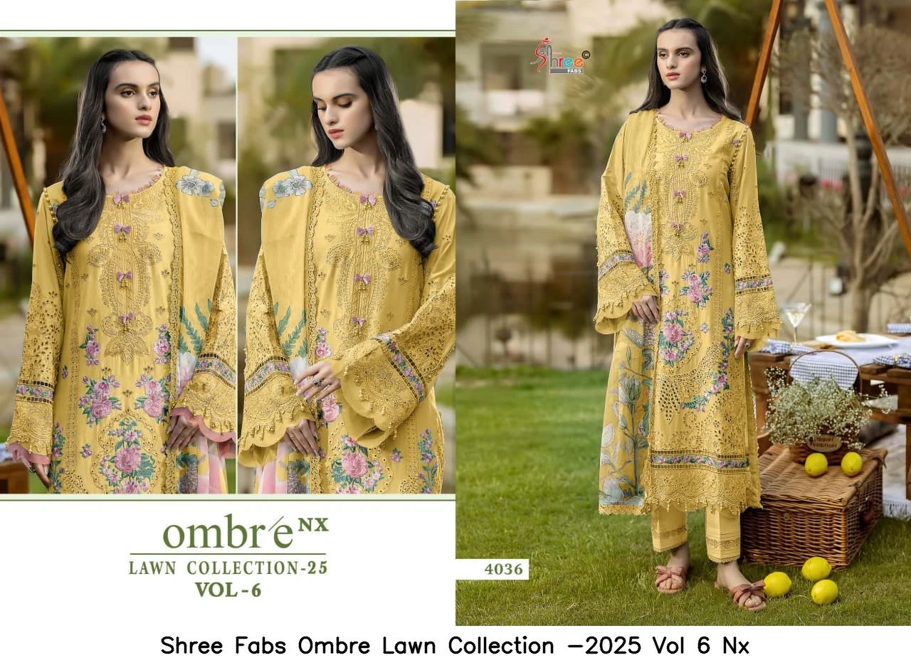 Shree Fabs Ombre Lawn Collection -2025 Vol 6 Nx - Chiffon Dupatta 6