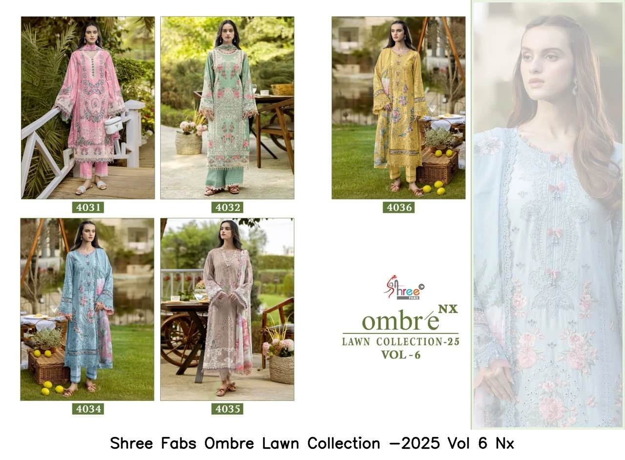 Shree Fabs Ombre Lawn Collection -2025 Vol 6 Nx - Chiffon Dupatta 7