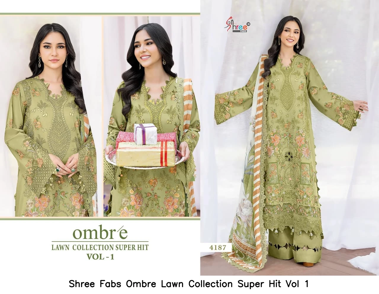 Shree Fabs Ombre Lawn Collection Super Hit Vol 1 - Cotton Dupatta 3