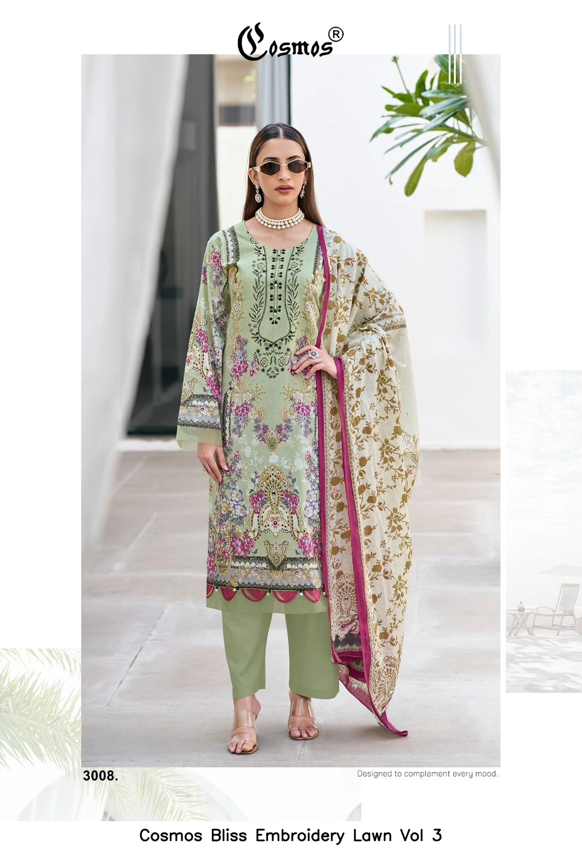 Cosmos Bliss Embroidery Lawn Vol 3 3