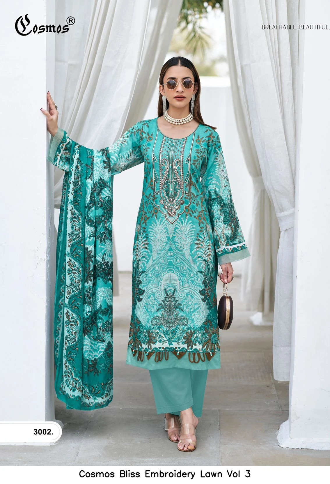 Cosmos Bliss Embroidery Lawn Vol 3 9