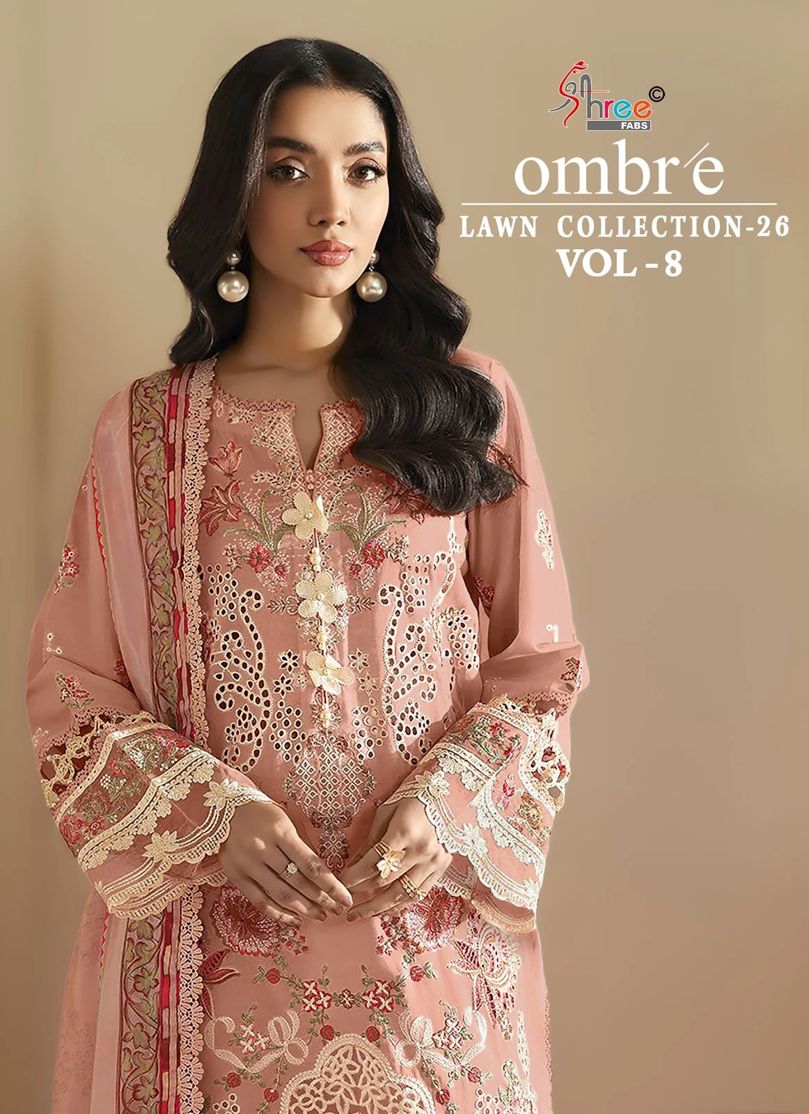 Shree Fabs Ombre Lawn Collection Vol 8 - Chiffon Dupatta 1