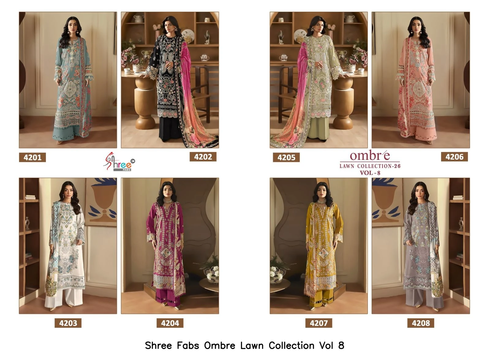 Shree Fabs Ombre Lawn Collection Vol 8 - Chiffon Dupatta 10
