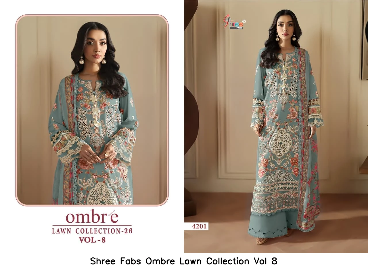 Shree Fabs Ombre Lawn Collection Vol 8 - Chiffon Dupatta 2