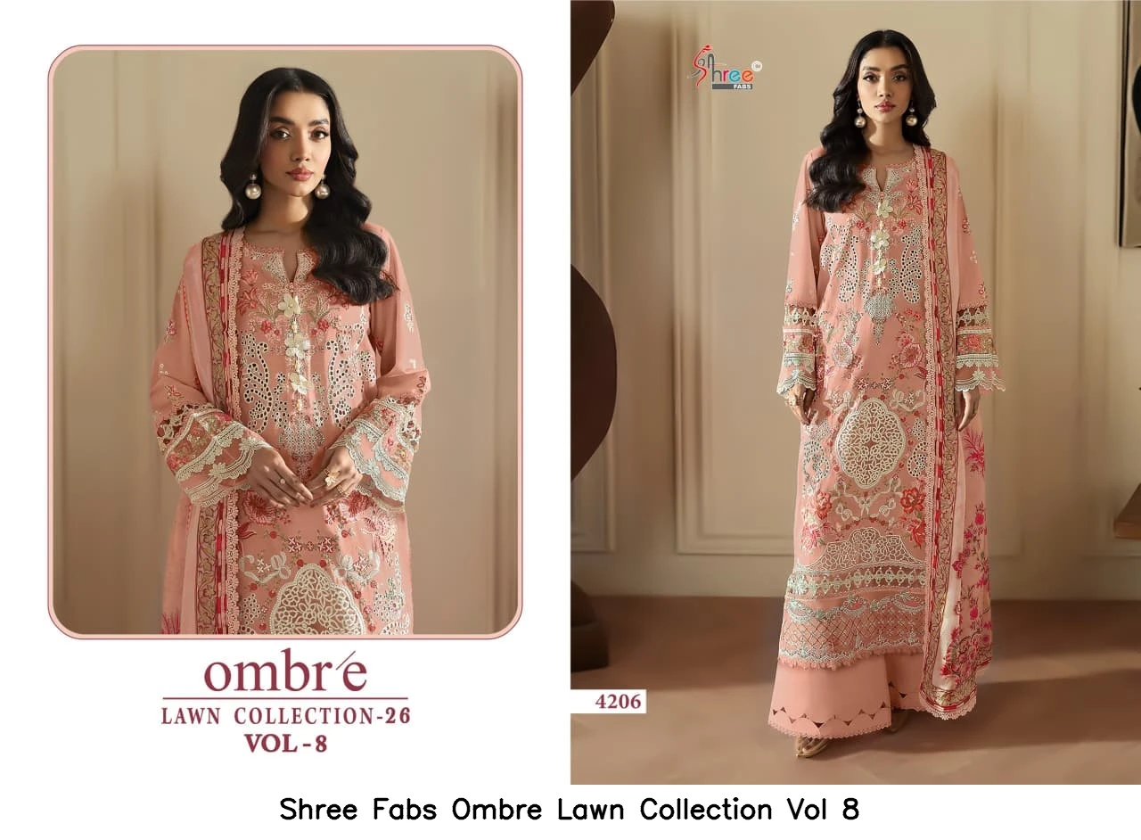Shree Fabs Ombre Lawn Collection Vol 8 - Chiffon Dupatta 3