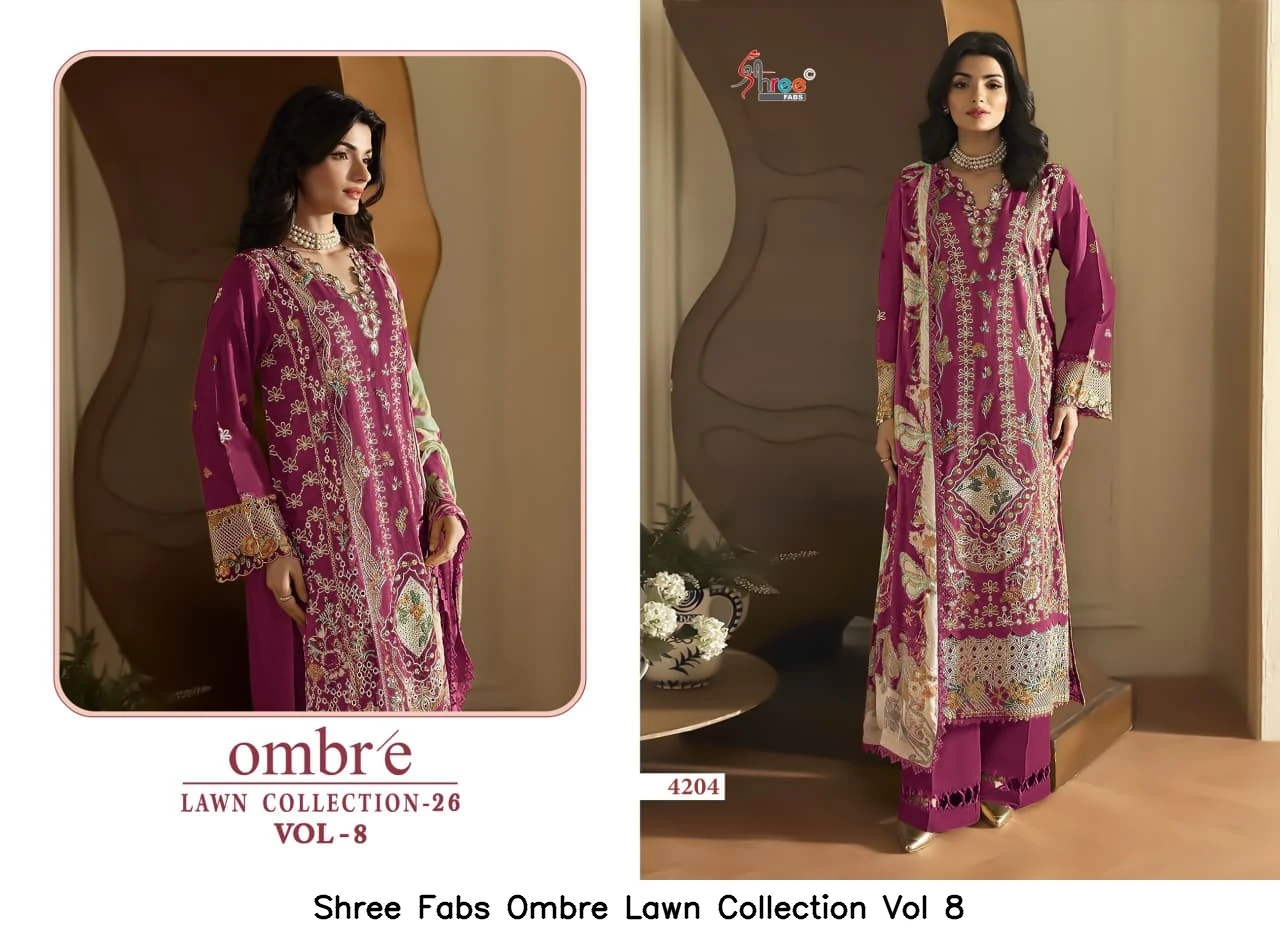 Shree Fabs Ombre Lawn Collection Vol 8 - Chiffon Dupatta 4