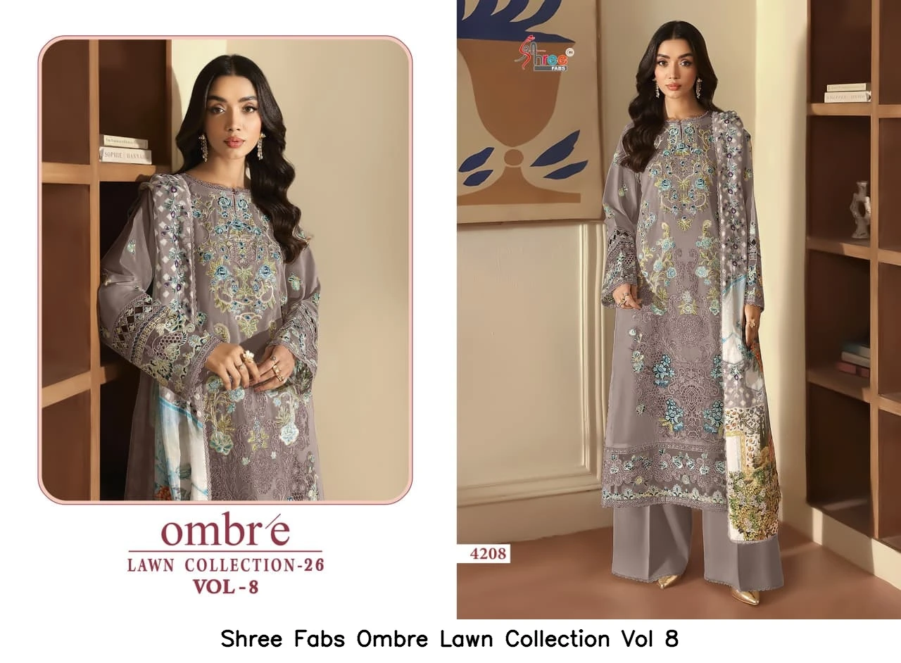 Shree Fabs Ombre Lawn Collection Vol 8 - Chiffon Dupatta 5