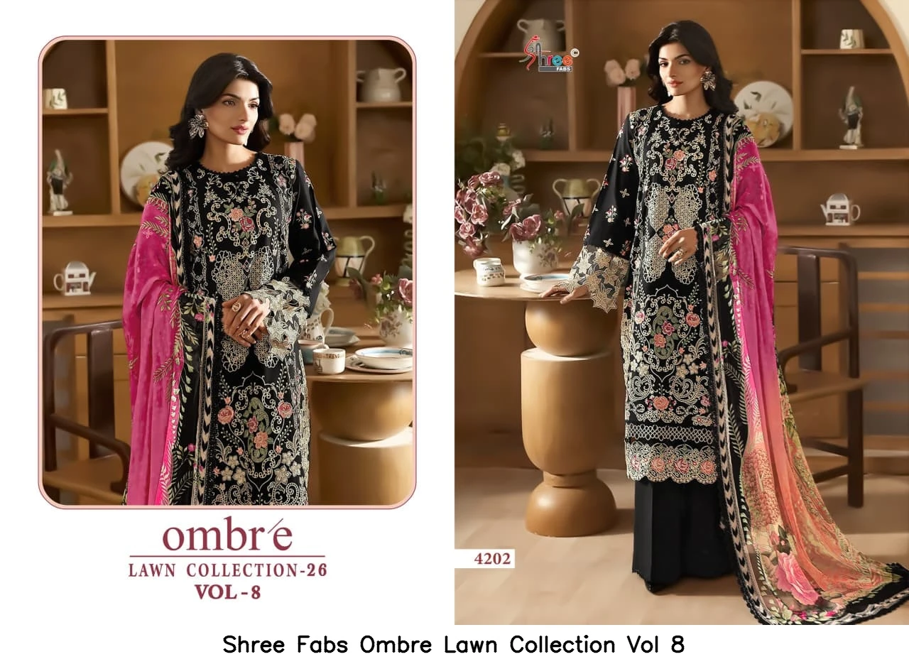 Shree Fabs Ombre Lawn Collection Vol 8 - Chiffon Dupatta 6
