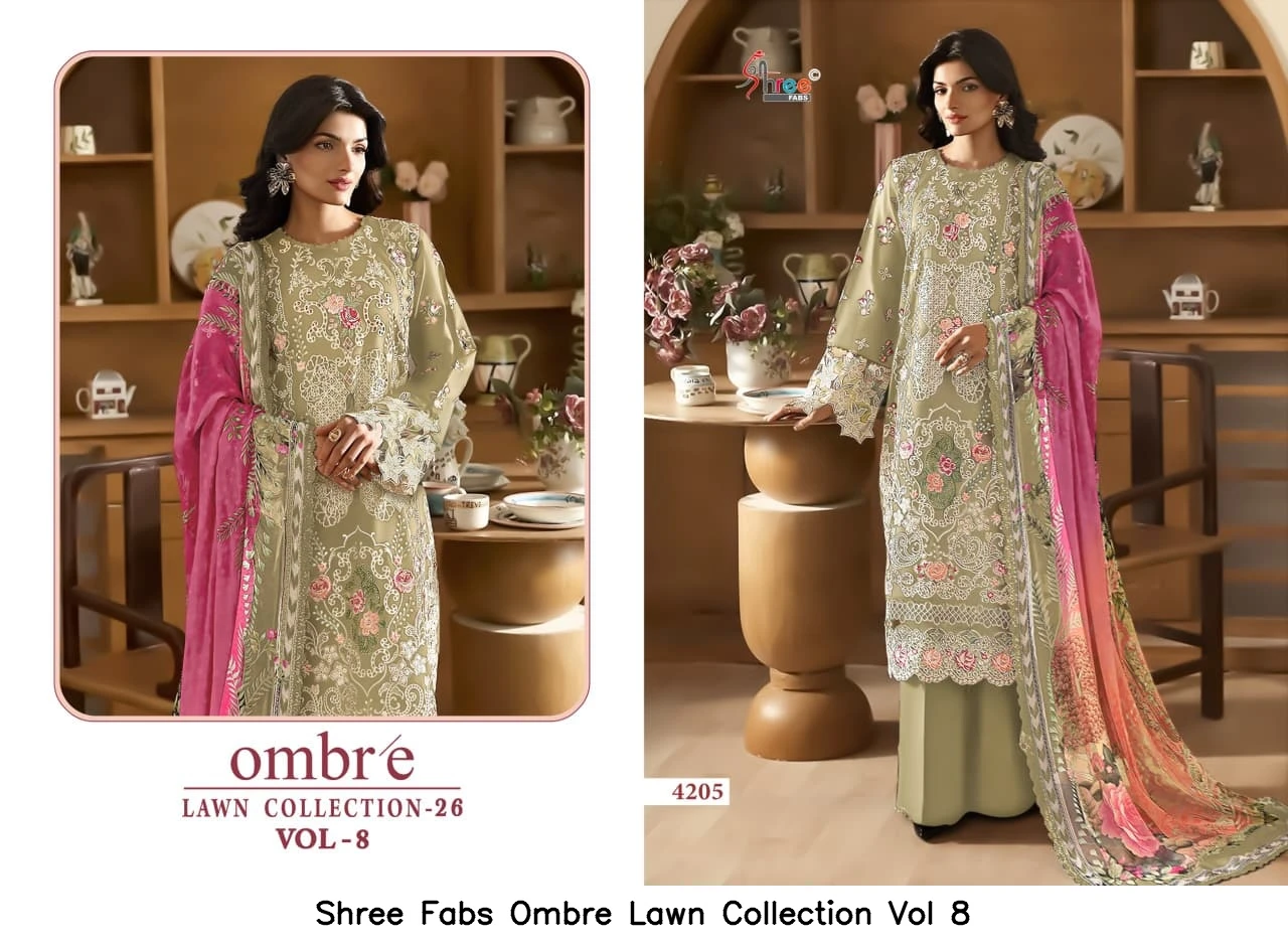 Shree Fabs Ombre Lawn Collection Vol 8 - Chiffon Dupatta 7