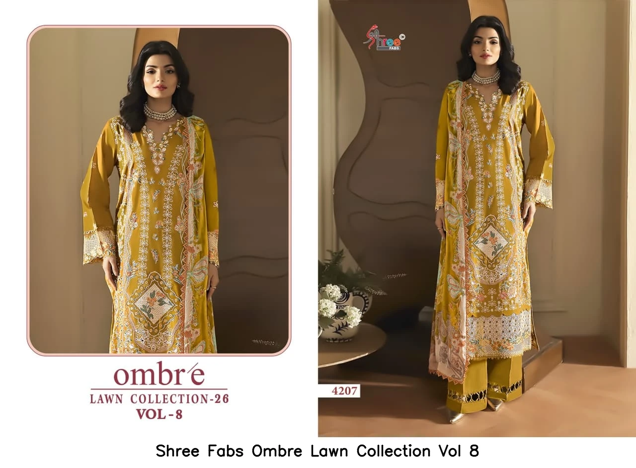 Shree Fabs Ombre Lawn Collection Vol 8 - Chiffon Dupatta 8