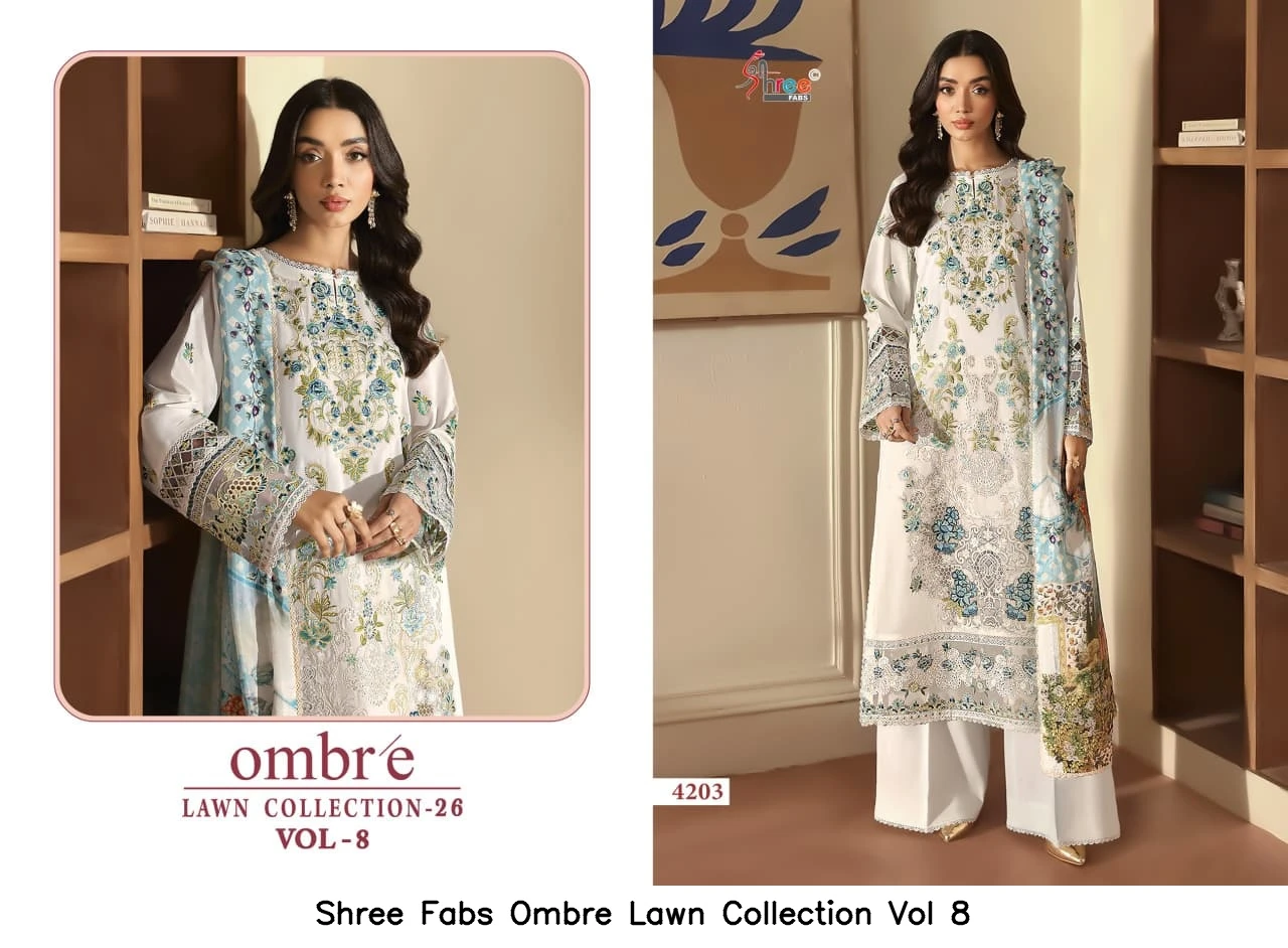 Shree Fabs Ombre Lawn Collection Vol 8 - Chiffon Dupatta 9