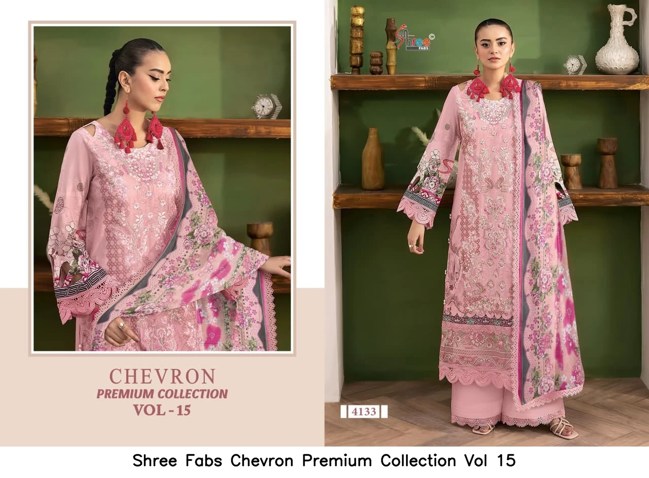 Shree Fabs Chevron Premium Collection Vol 15 - Chiffon Dupatta 4