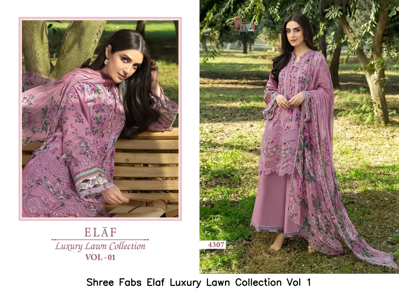Shree Fabs Elaf Luxury Lawn Collection Vol 1 - Chiffon Dupatta 5