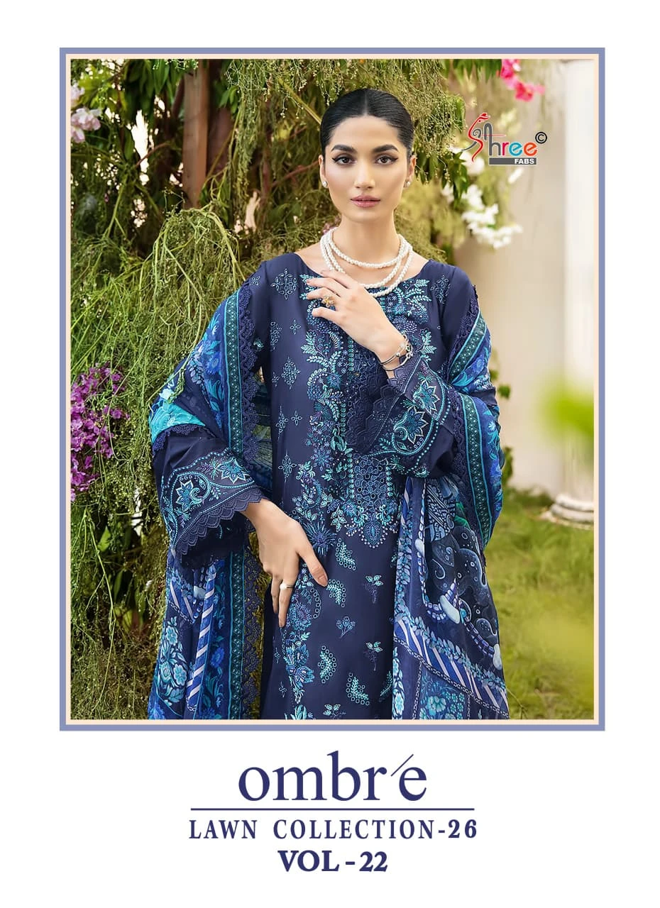 Shree Fabs Ombre Lawn Collection Vol 22 - Cotton Dupatta 1