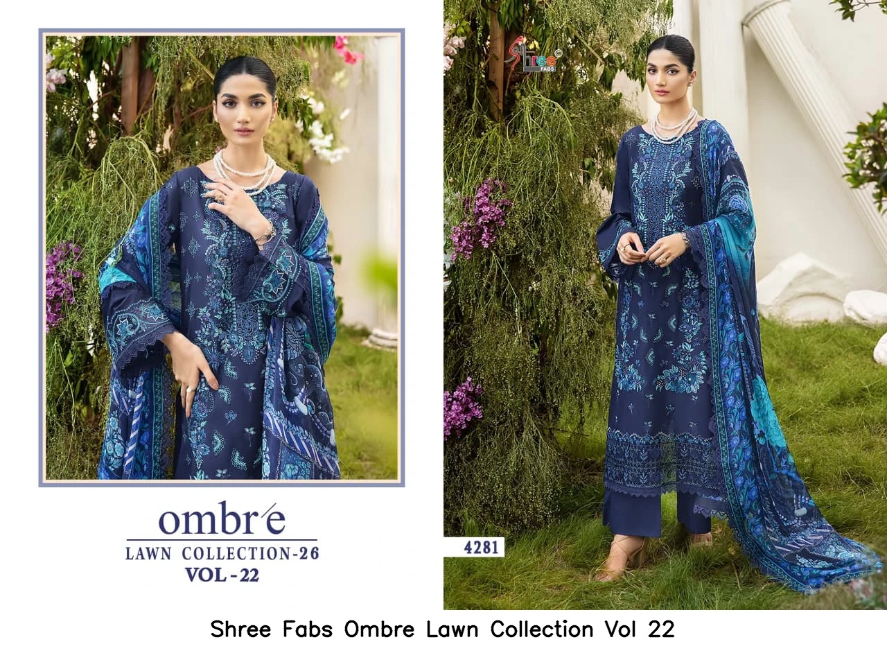 Shree Fabs Ombre Lawn Collection Vol 22 - Cotton Dupatta 2