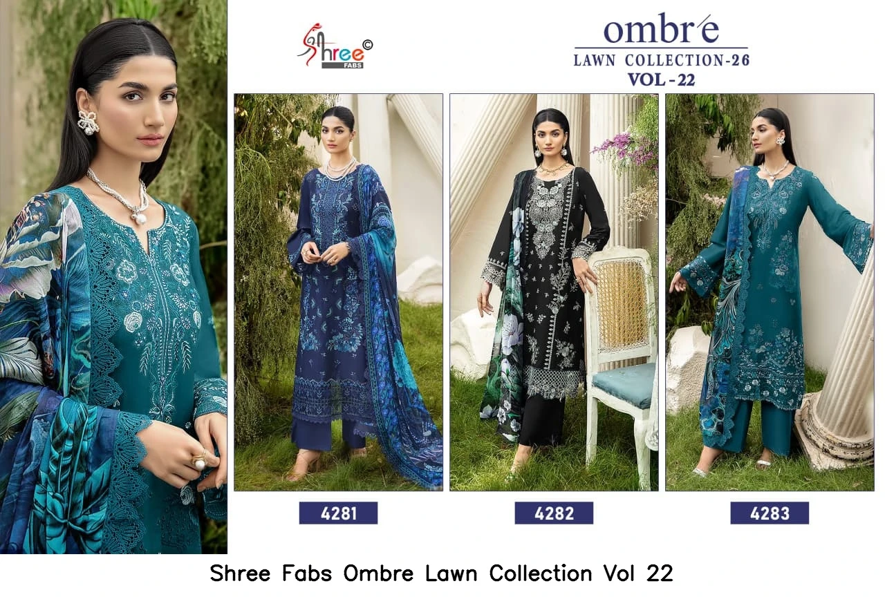 Shree Fabs Ombre Lawn Collection Vol 22 - Cotton Dupatta 5