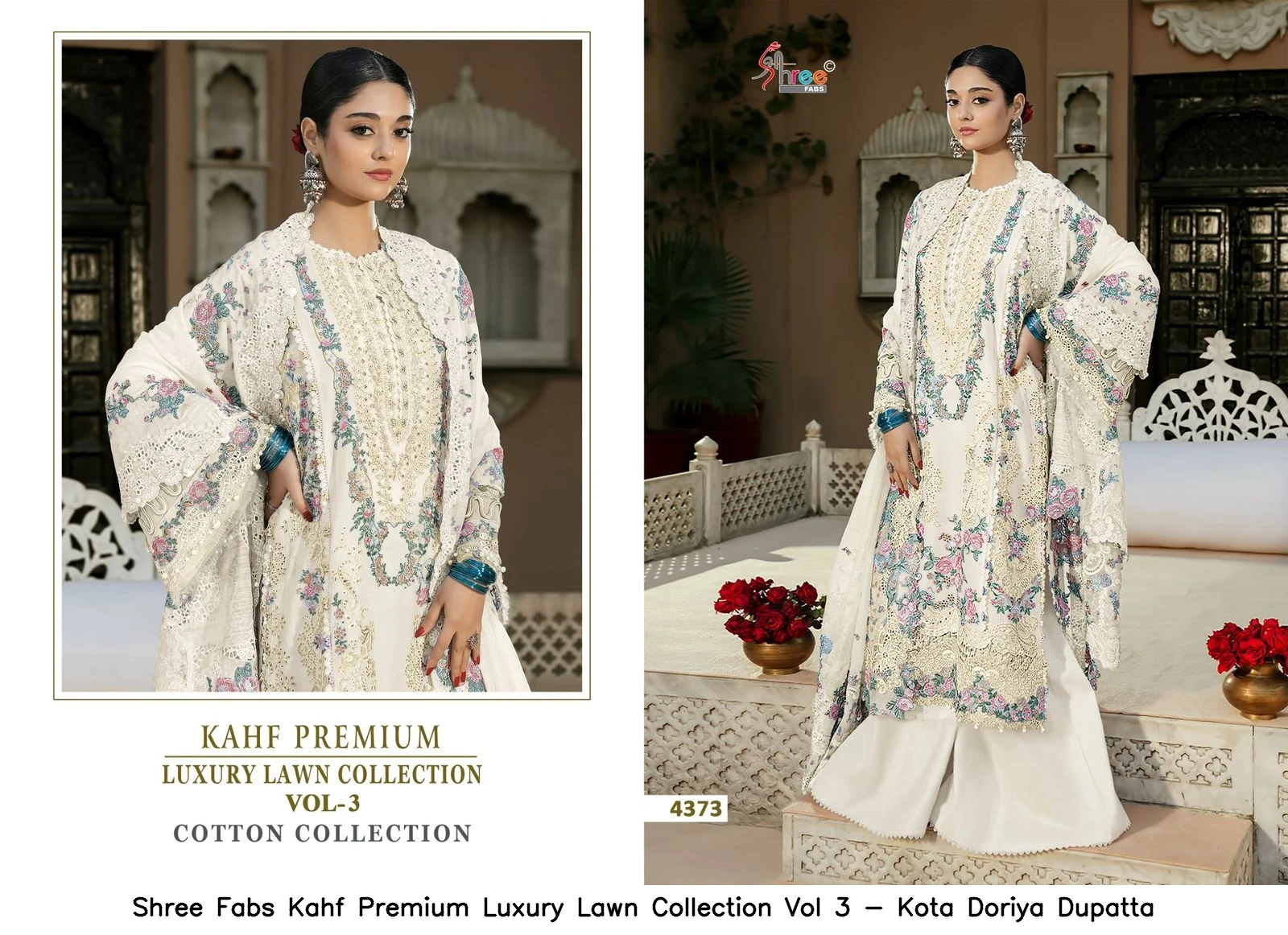 Shree Fabs Kahf Premium Luxury Lawn Collection Vol 3 - Cotton Dupatta 3