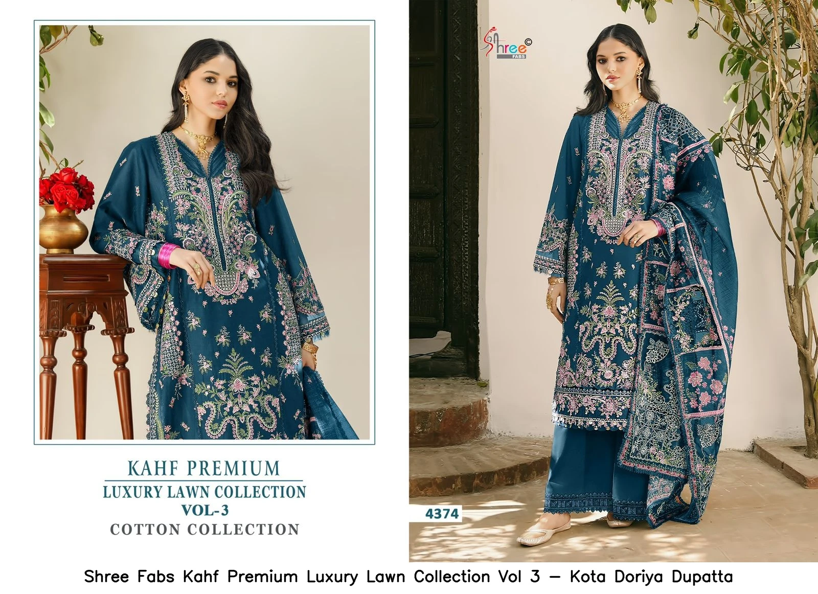 Shree Fabs Kahf Premium Luxury Lawn Collection Vol 3 - Cotton Dupatta 7
