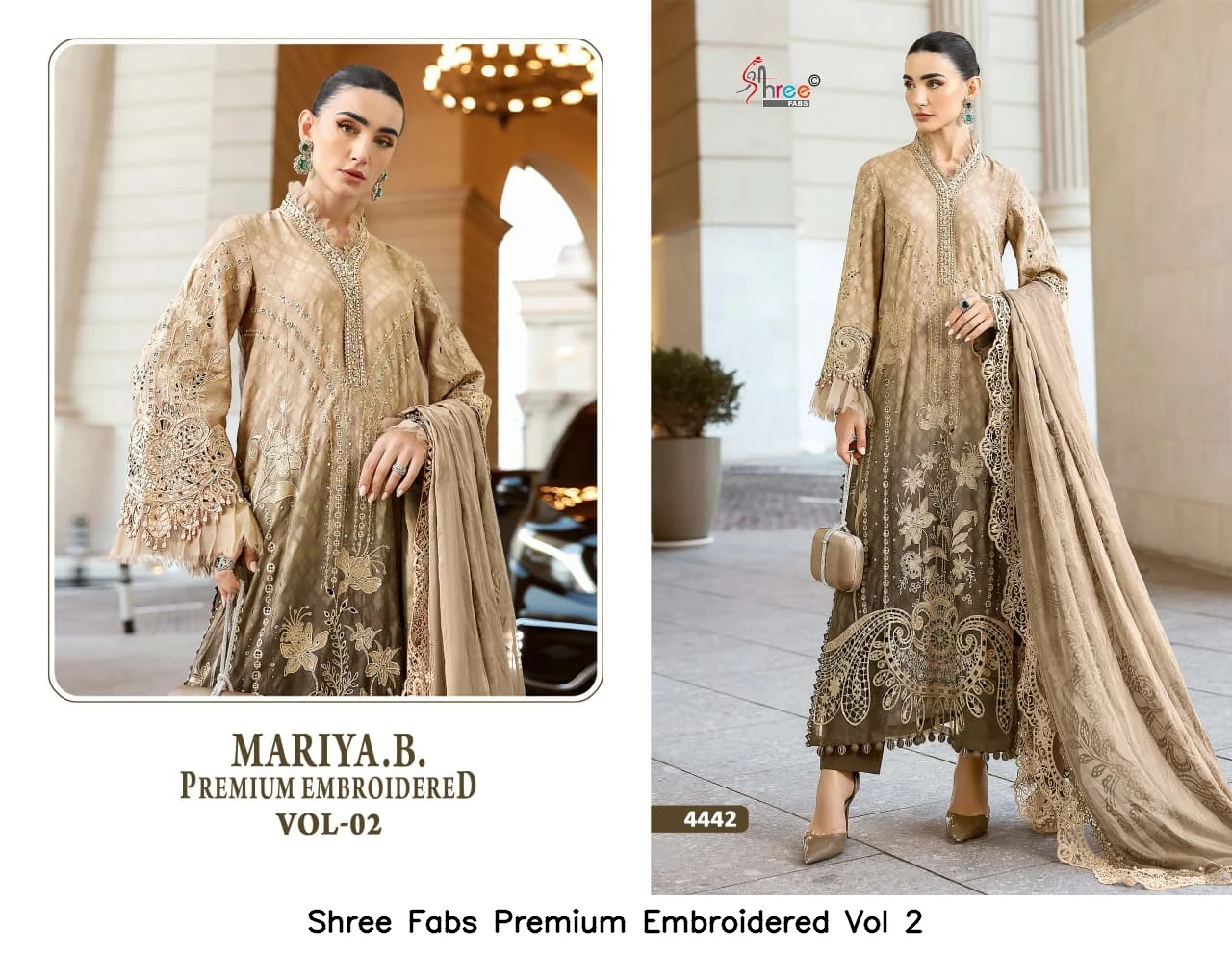 Shree Fabs Premium Embroidered Vol 2 - Chiffon Dupatta 4