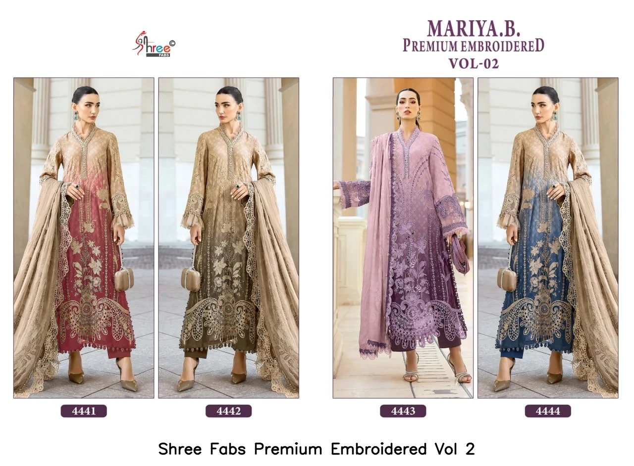 Shree Fabs Premium Embroidered Vol 2 - Chiffon Dupatta 6