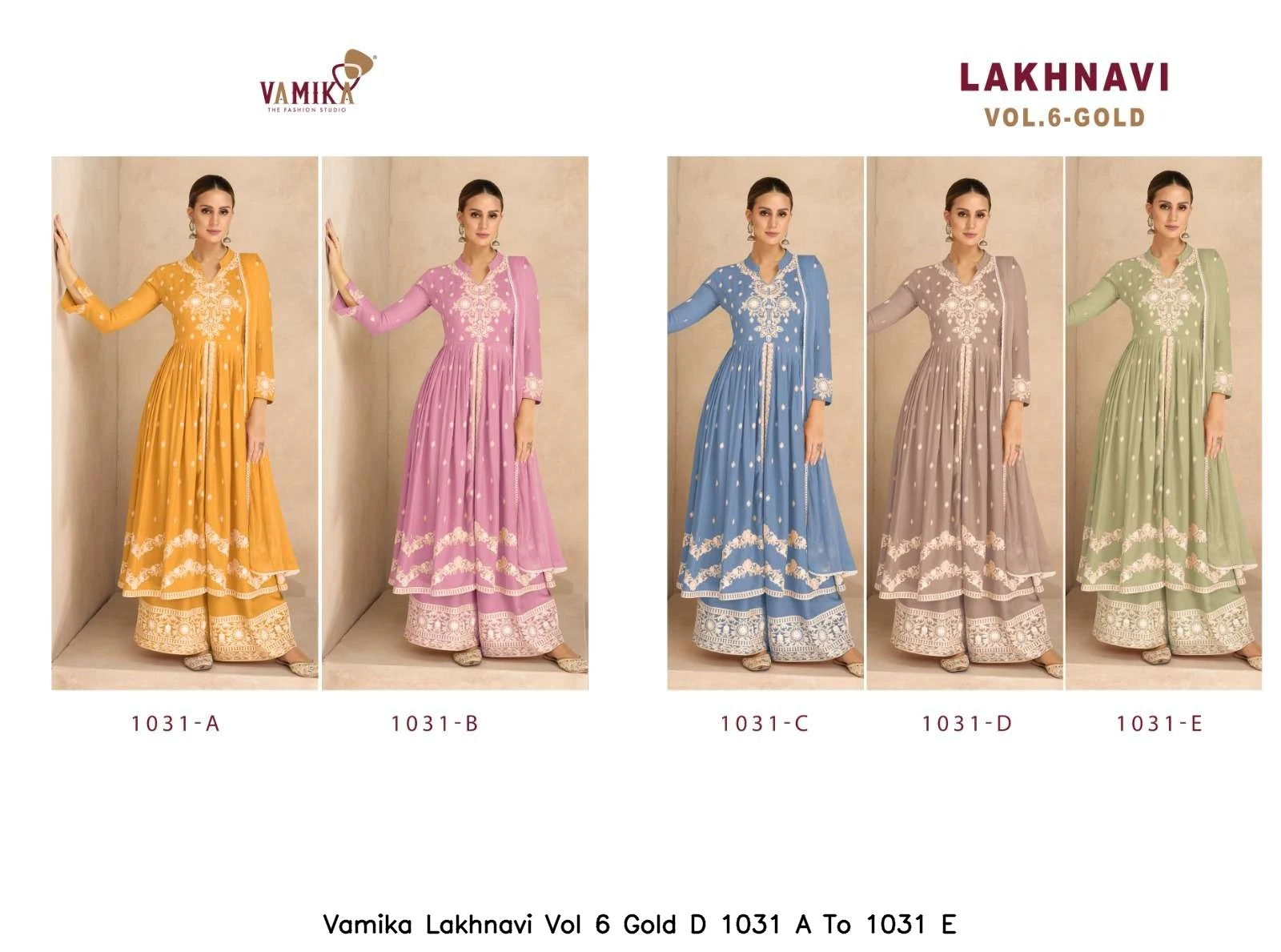 Vamika Lakhnavi Vol 6 Gold D 1031 A To 1031 E 7