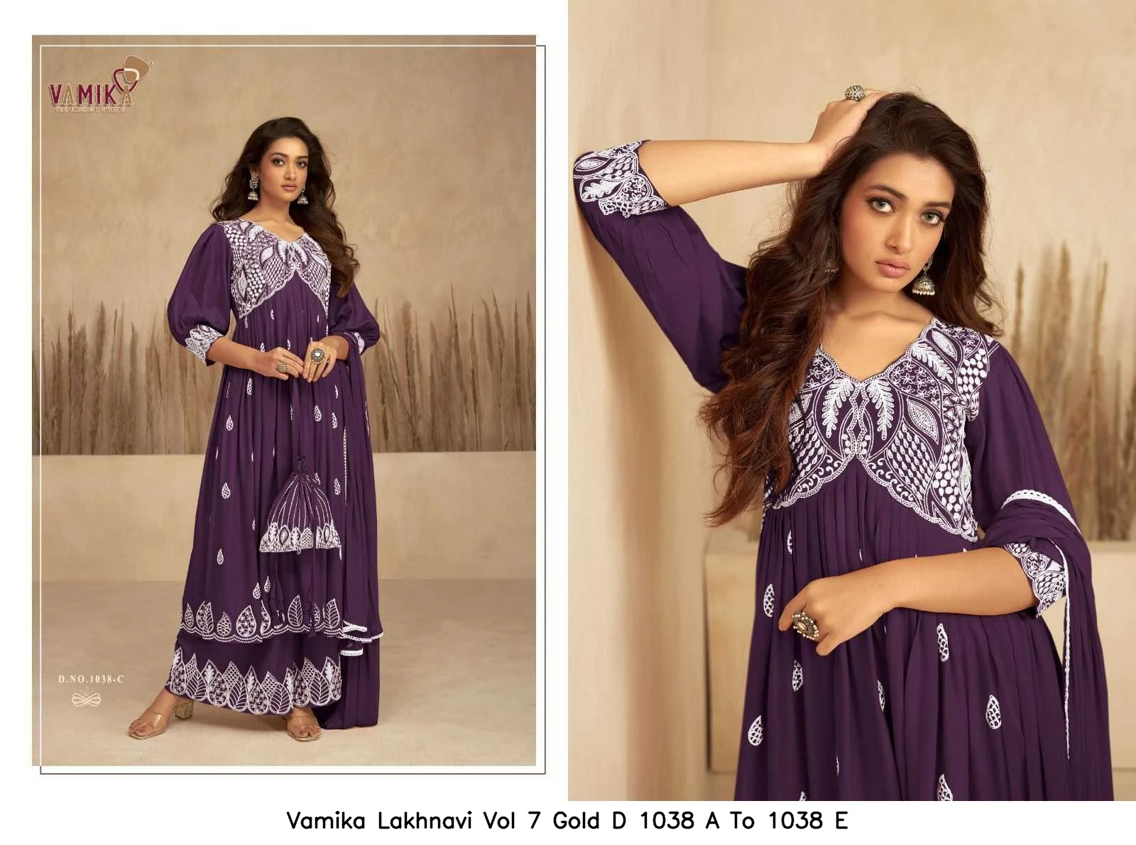 Vamika Lakhnavi Vol 7 Gold D 1038 A To 1038 E 3