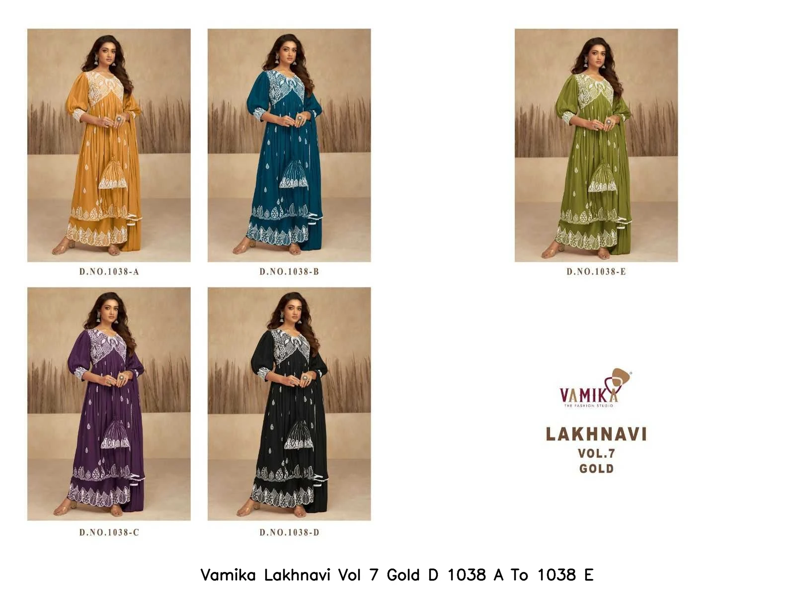 Vamika Lakhnavi Vol 7 Gold D 1038 A To 1038 E 7