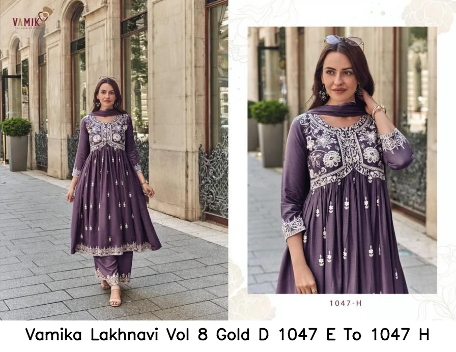 Vamika Lakhnavi Vol 8 Gold D 1047 E To 1047 H 5